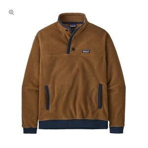 Patagonia Work Wear Men's Shearling Button Pullover Brown - Size Medium